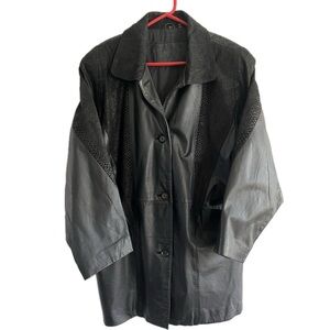 Vintage Jacqueline Ferrar Women Genuine Leather Coat – JC Penney – Sz Large